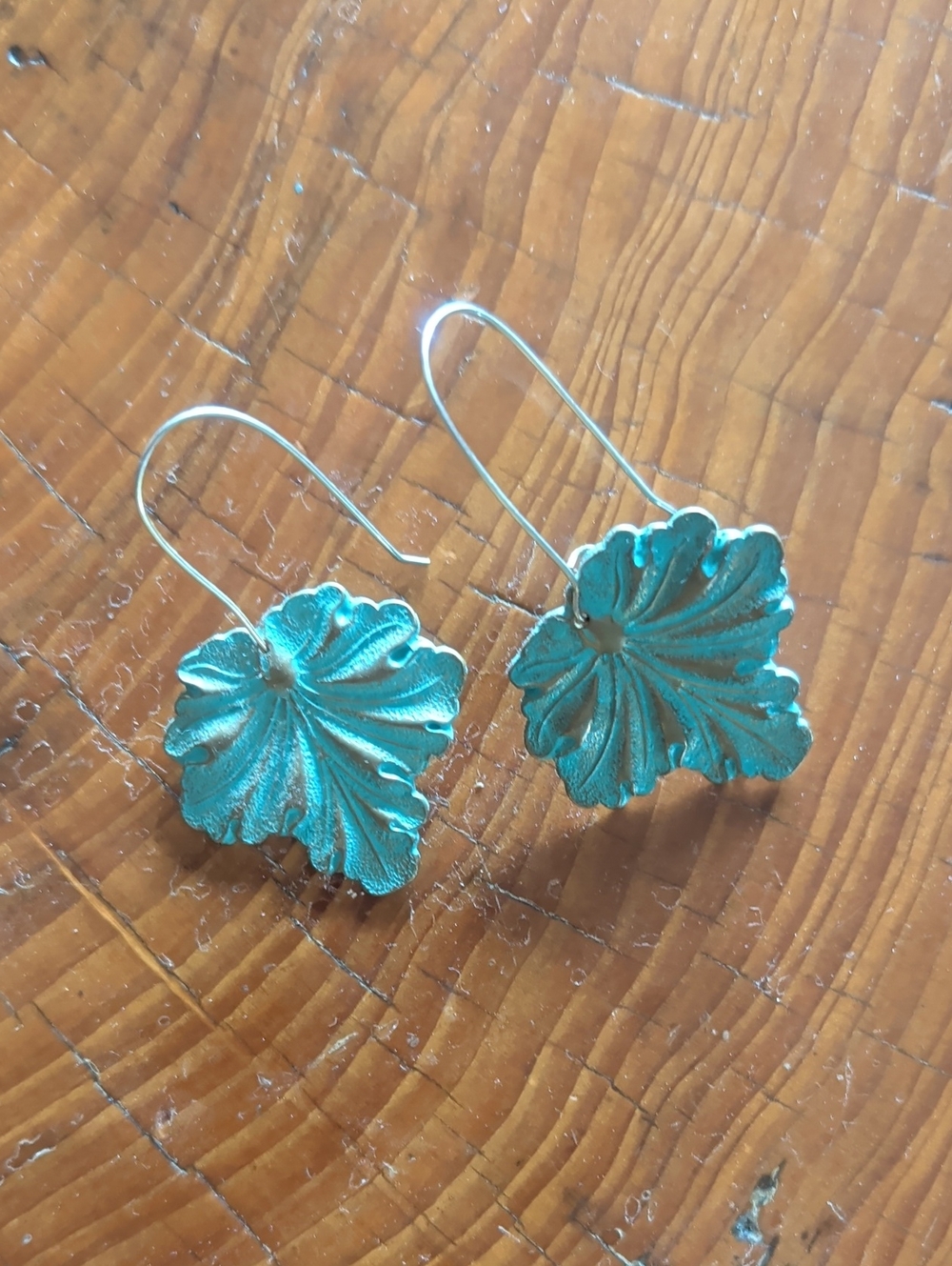 Urban Outfitters Teal Floral Drop Earrings